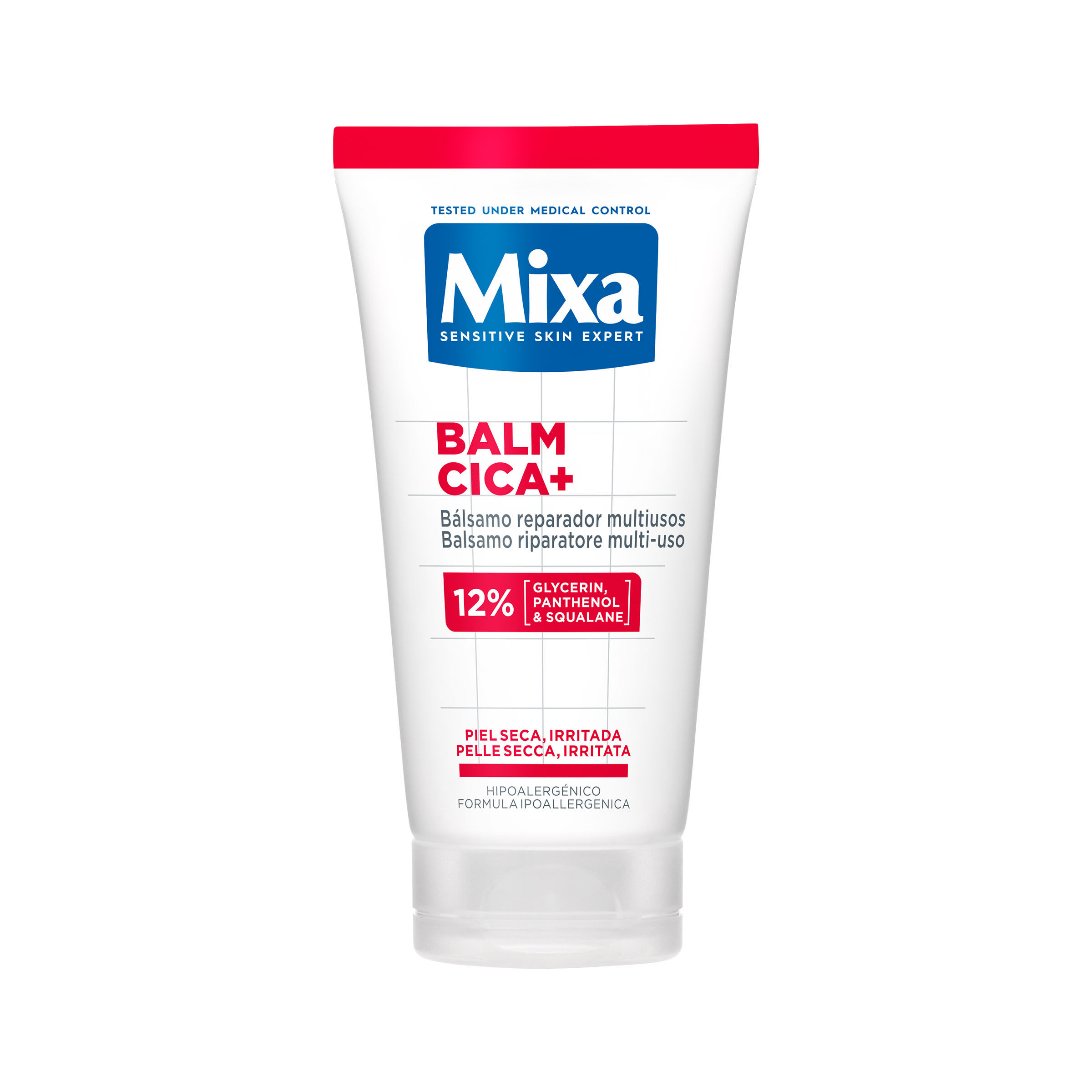 Mixa Bálsamo reparador multiusos para pele seca e fragilizada.